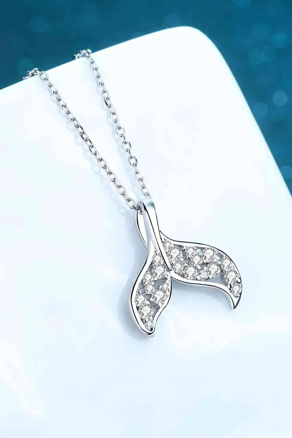 Moissanite Fishtail Pendant 925 Sterling Silver Necklace Moissanite - Tophatter Daily Deals